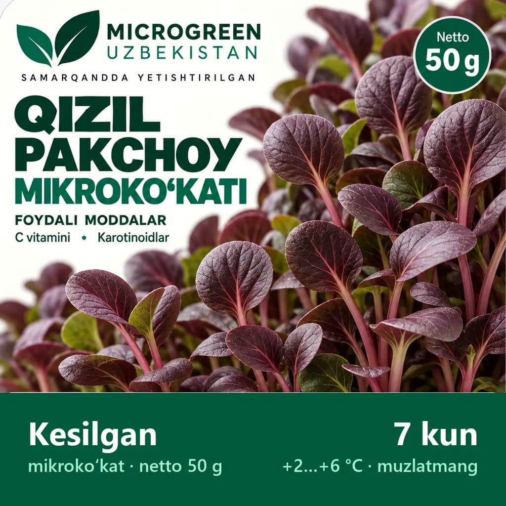 Qizil pakchoy (kesilgan)